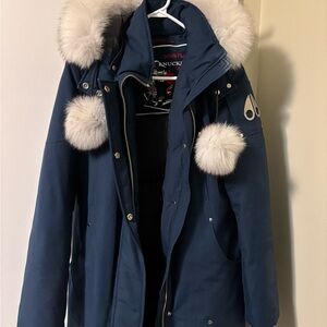 Navy Blue Women's Moose Knuckles Stirling Parka
